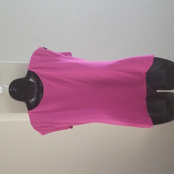 Garnet Hill Ruffled Front Magenta Cap Sleeve Top Size Small - Picture 2 of 6
